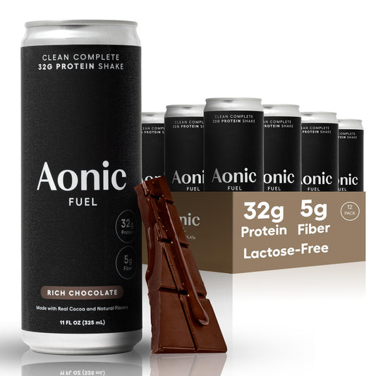 AONIC Fuel bottle with rich chocolate flavor for post-workout protein