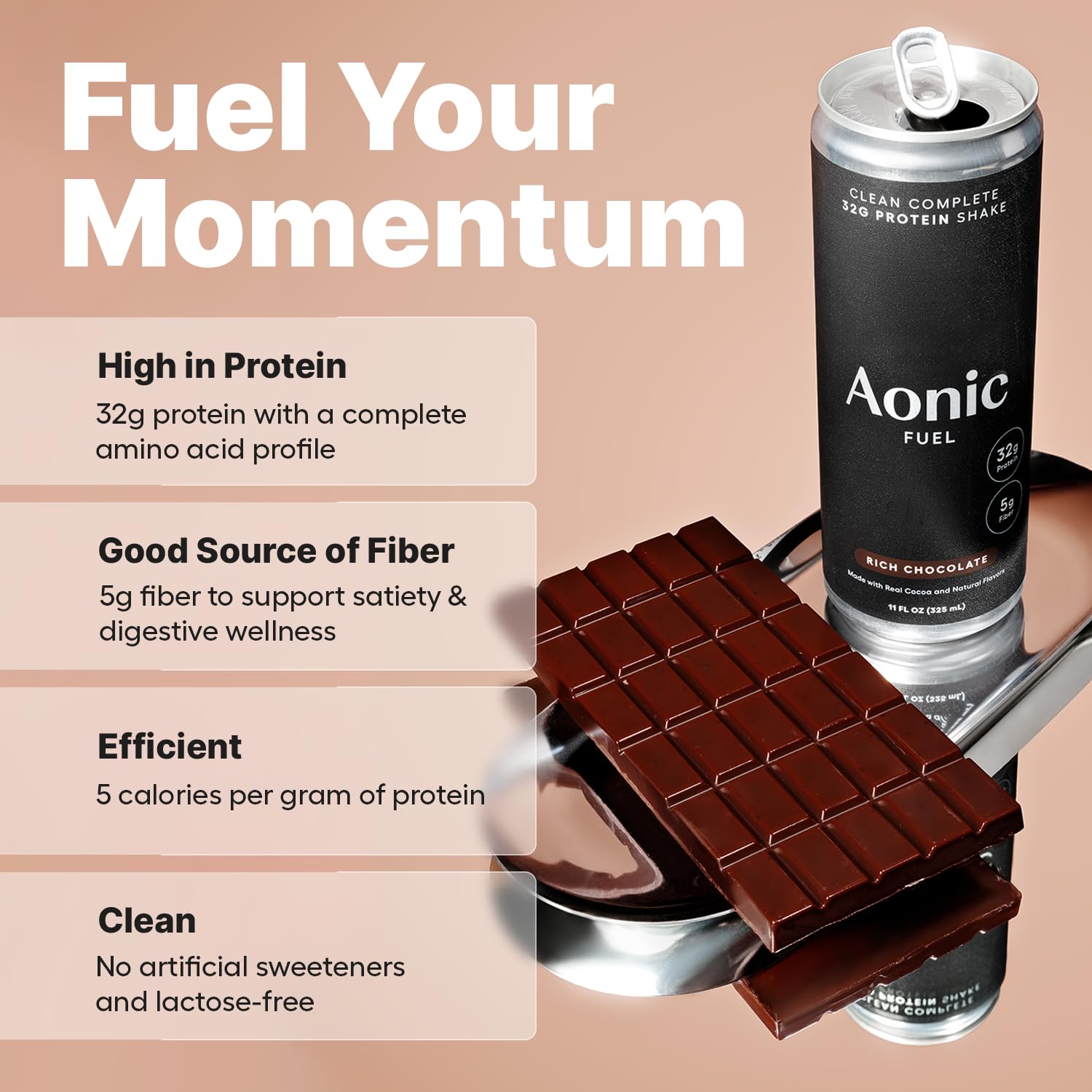 Fiber-rich AONIC Fuel serving supports satiety between meals