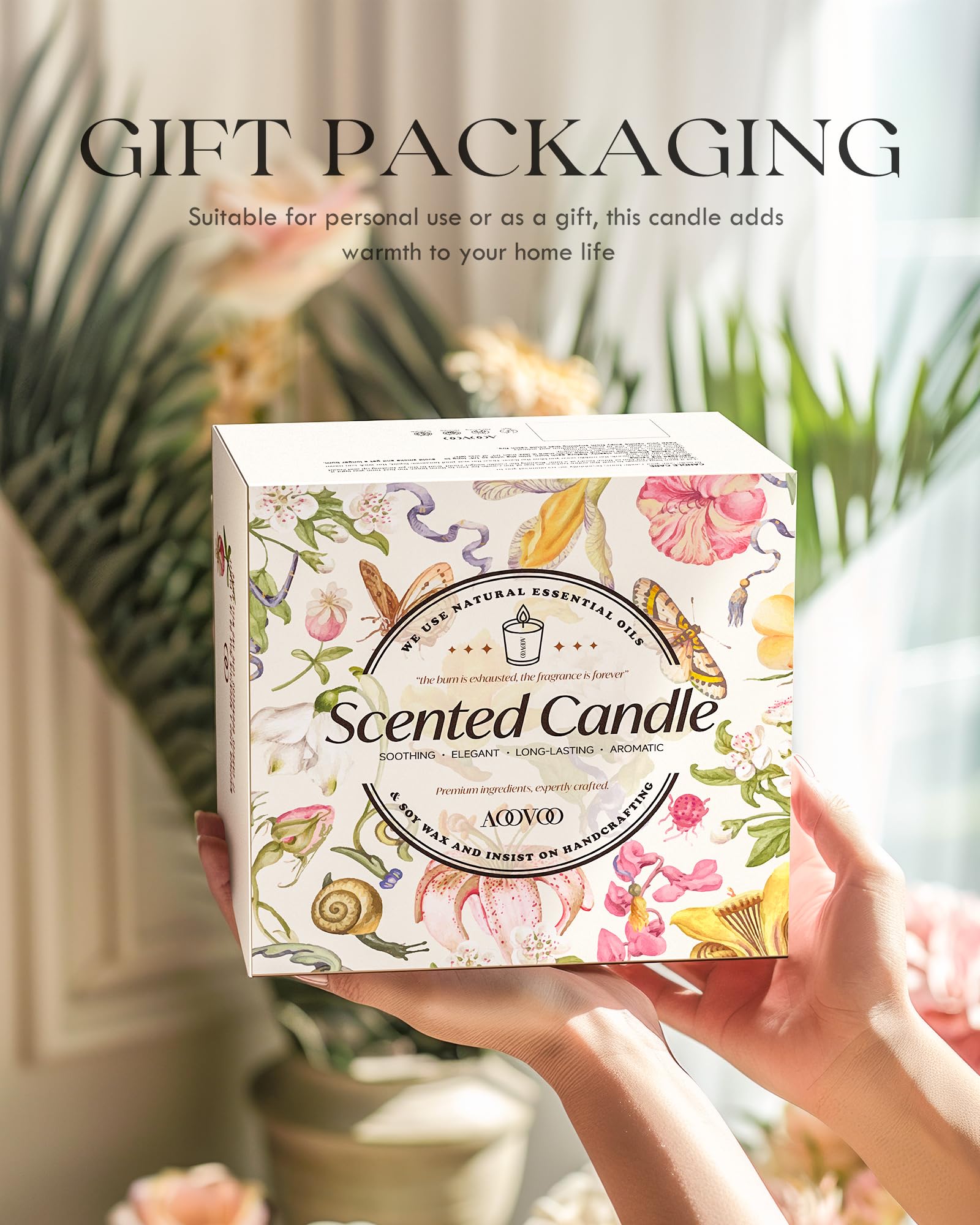 AOOVOO 7oz soy candles offer long burn in a premium set.