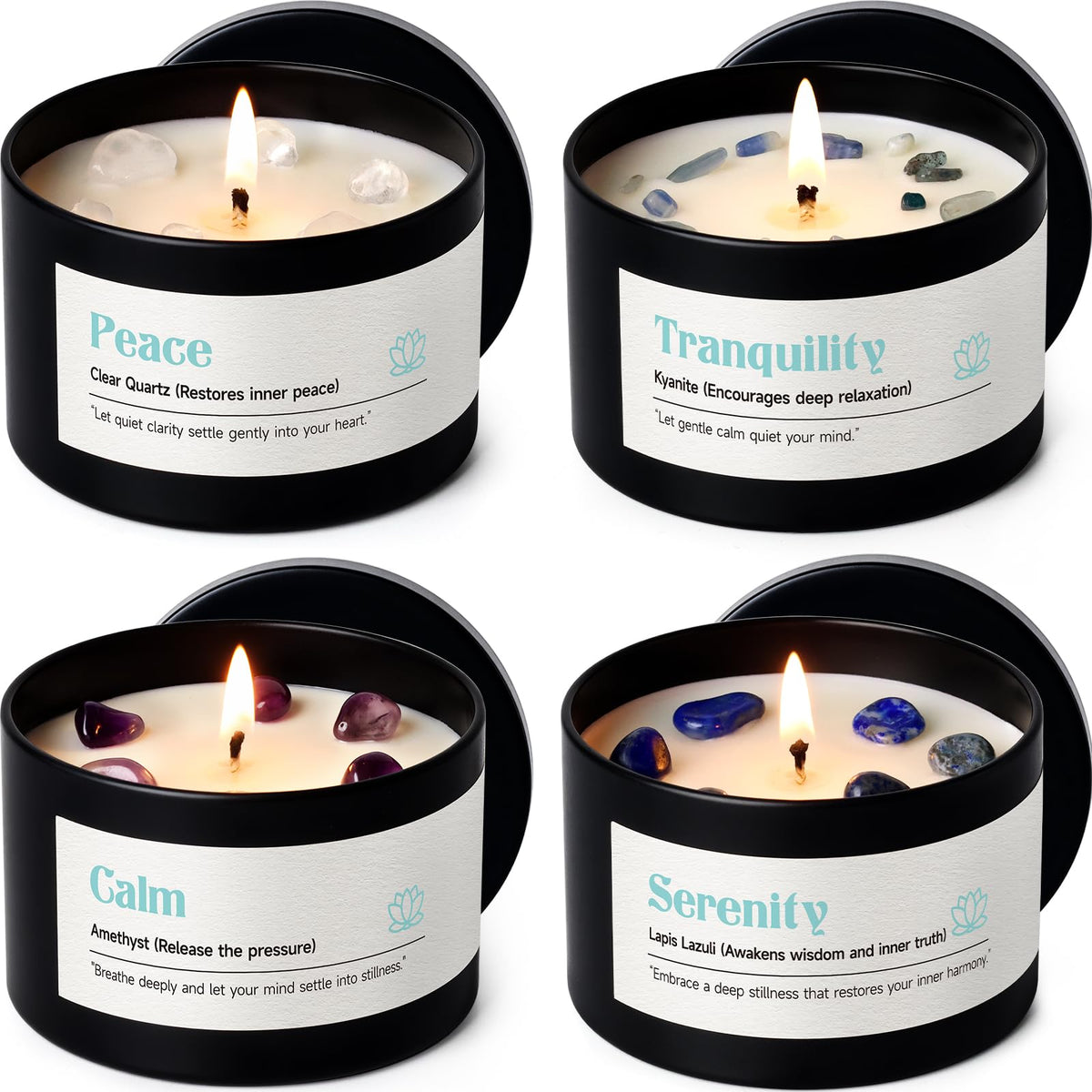 AOOVOO Crystal Calm Candles box highlights premium packaging for mindful gifting and home serenity.