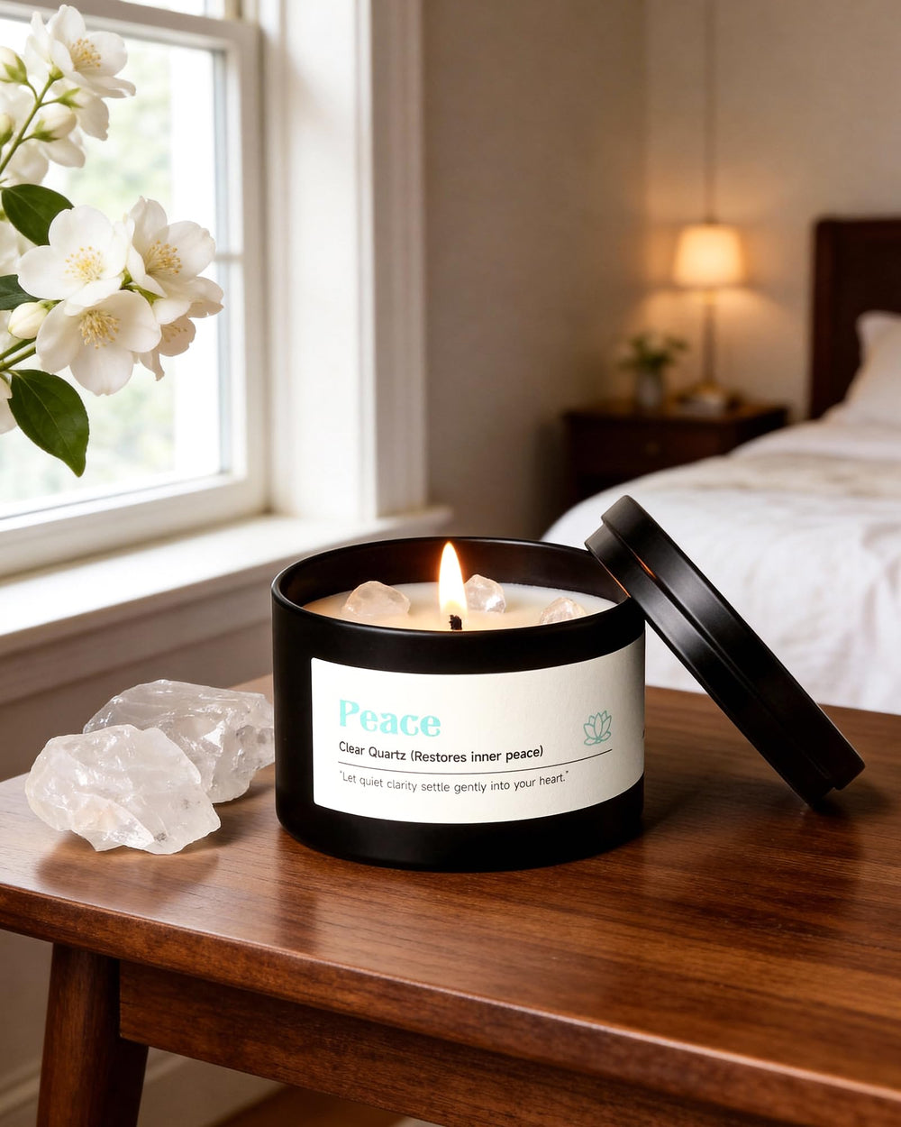 AOOVOO Crystal Calm Candles Calm amethyst supports restful energy in routines.