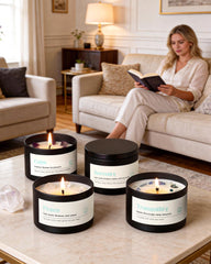 AOOVOO Crystal Calm Candles Peace crystal visible promoting mental clarity.