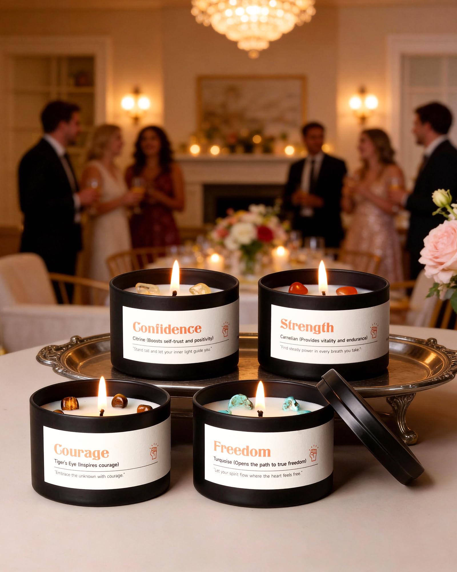 AOOVOO Carnelian candle aroma supports strength and resilience.