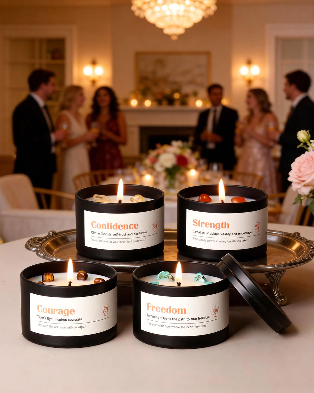 AOOVOO Carnelian candle aroma supports strength and resilience.