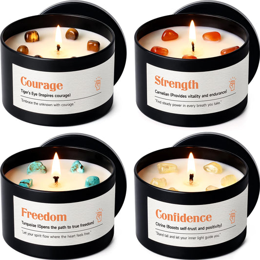 AOOVOO Crystal Empower turquoise candle aroma for openness and calm.