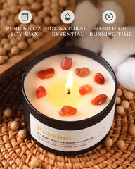 AOOVOO Crystal Energy Candle with rose quartz fosters love and harmony at home