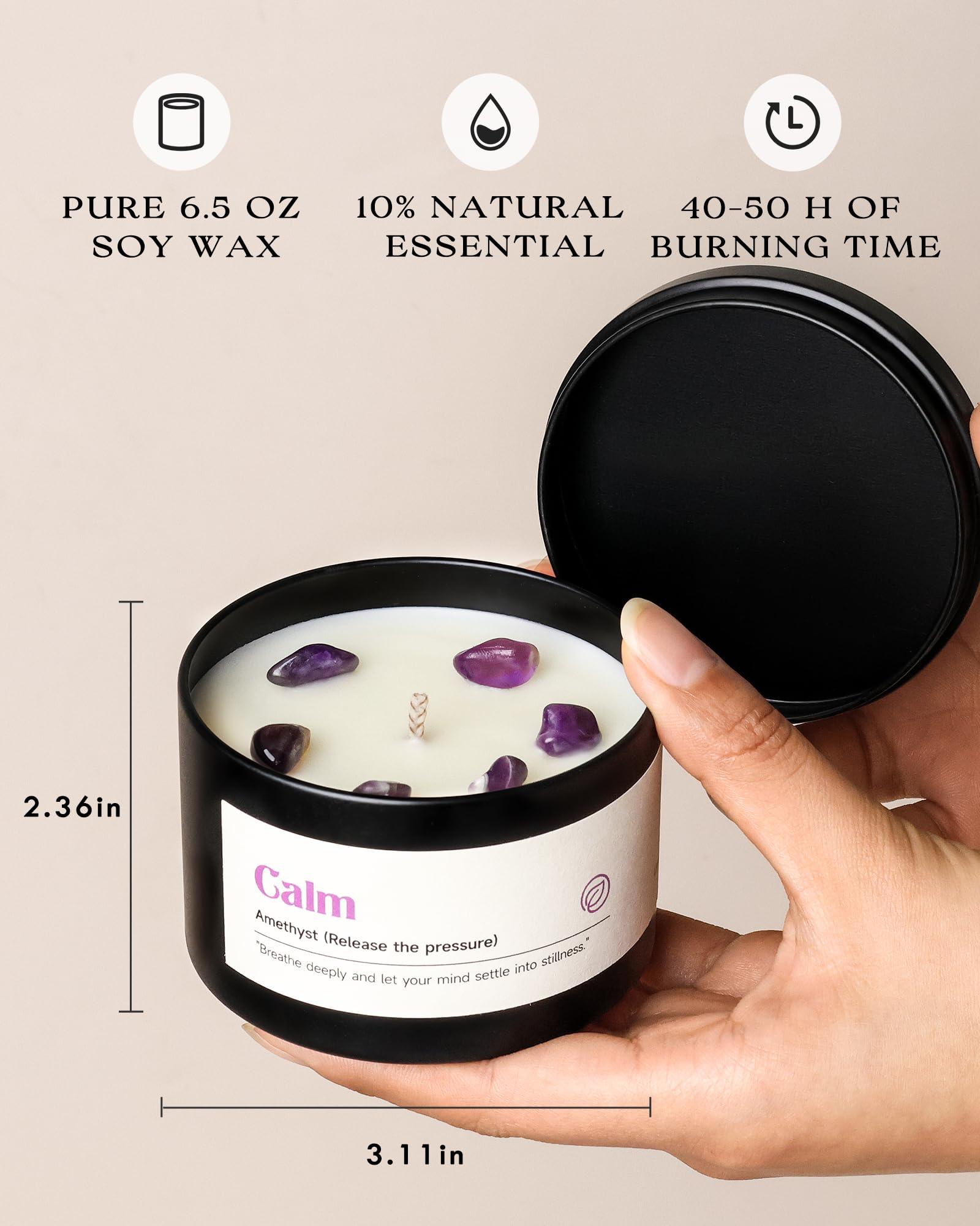 AOOVOO Crystal Soothing Candles Gift-Ready Packaging for thoughtful gifting