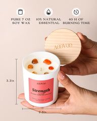 AOOVOO Empower Candles Set turquoise crystal close-up highlighting energy blend.