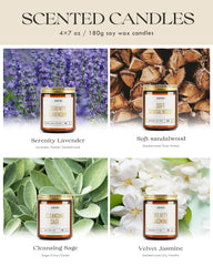 AOOVOO jasmine candle jar enhances mood with uplifting fragrance.