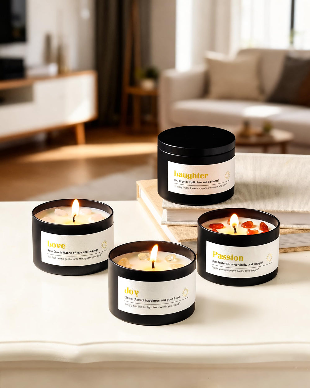 AOOVOO Soy candle with lead-free wick for clean, even burns