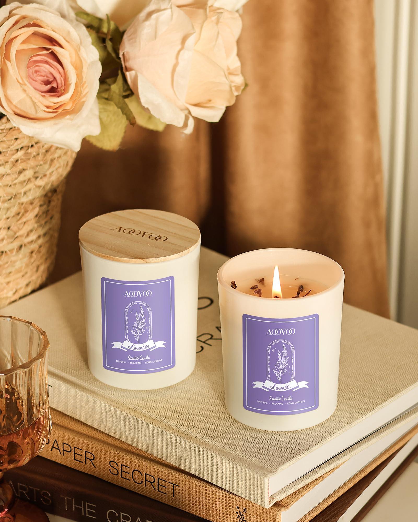 AOOVOO soy wax candle 7oz with clean burn and long fragrance