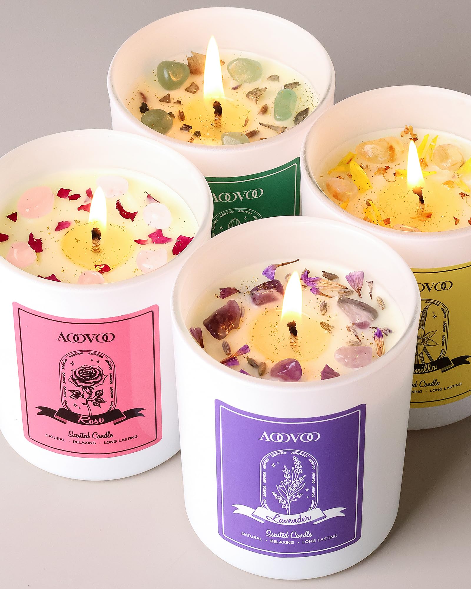 AOOVOO soy wax candle packaging for elegant gifting