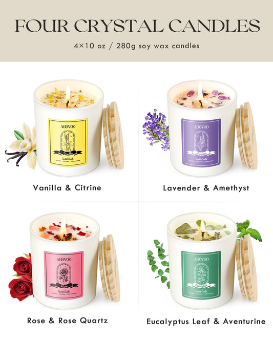 AOOVOO Vanilla scented candle for warm, cozy rooms.