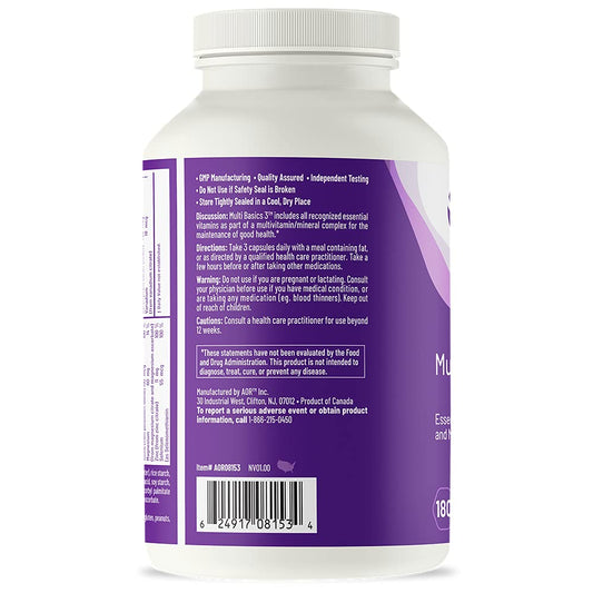 AOR Multi Basics 3 capsules closeup highlighting essential nutrients.