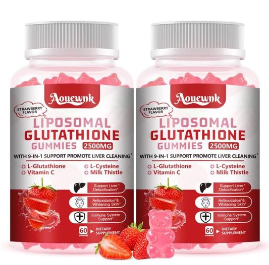Aouewnk Glutathione Gummies bottle showing berry flavor for daily use