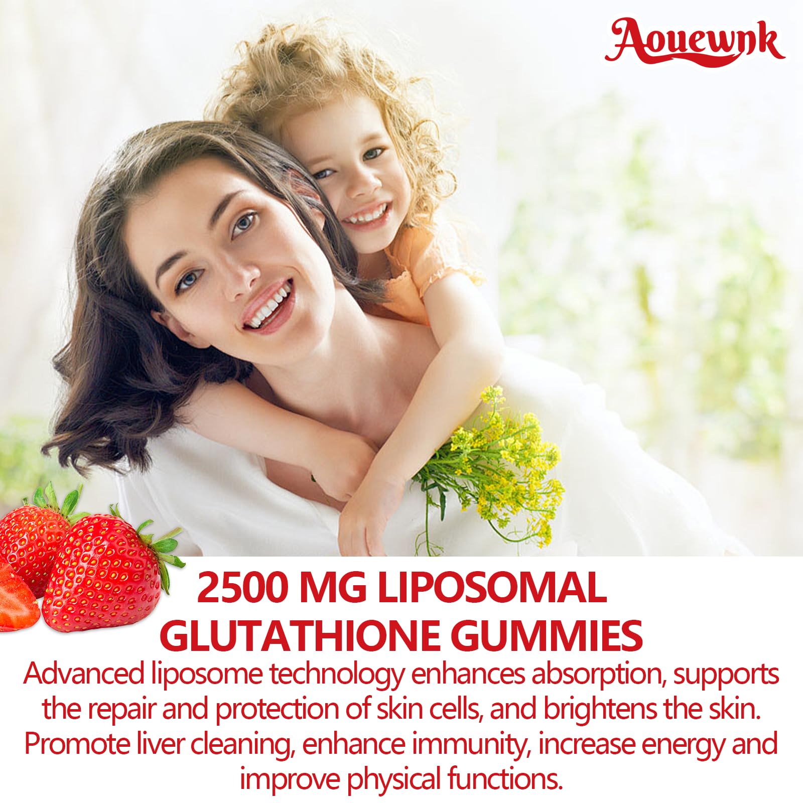 Aouewnk Glutathione Gummies immunity-support angle and energy vibe