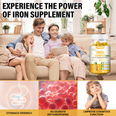 Aouewnk iron gummies two-pack packaging for adults and kids