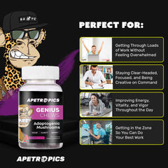 Apetropics Genius Chews vegan gluten-free certification on packaging