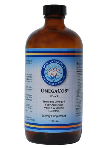 Apex Energetics OmegaCo3 (K7) bottle for daily wellness routine.