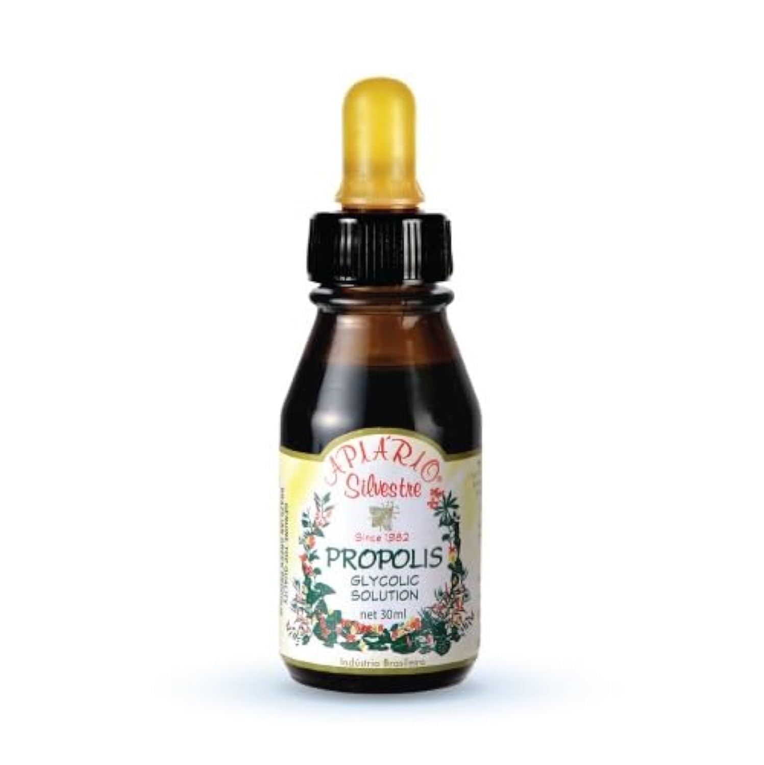 Apiario Silvestre green propolis bottle 30ml view, ready for daily dilution in water.