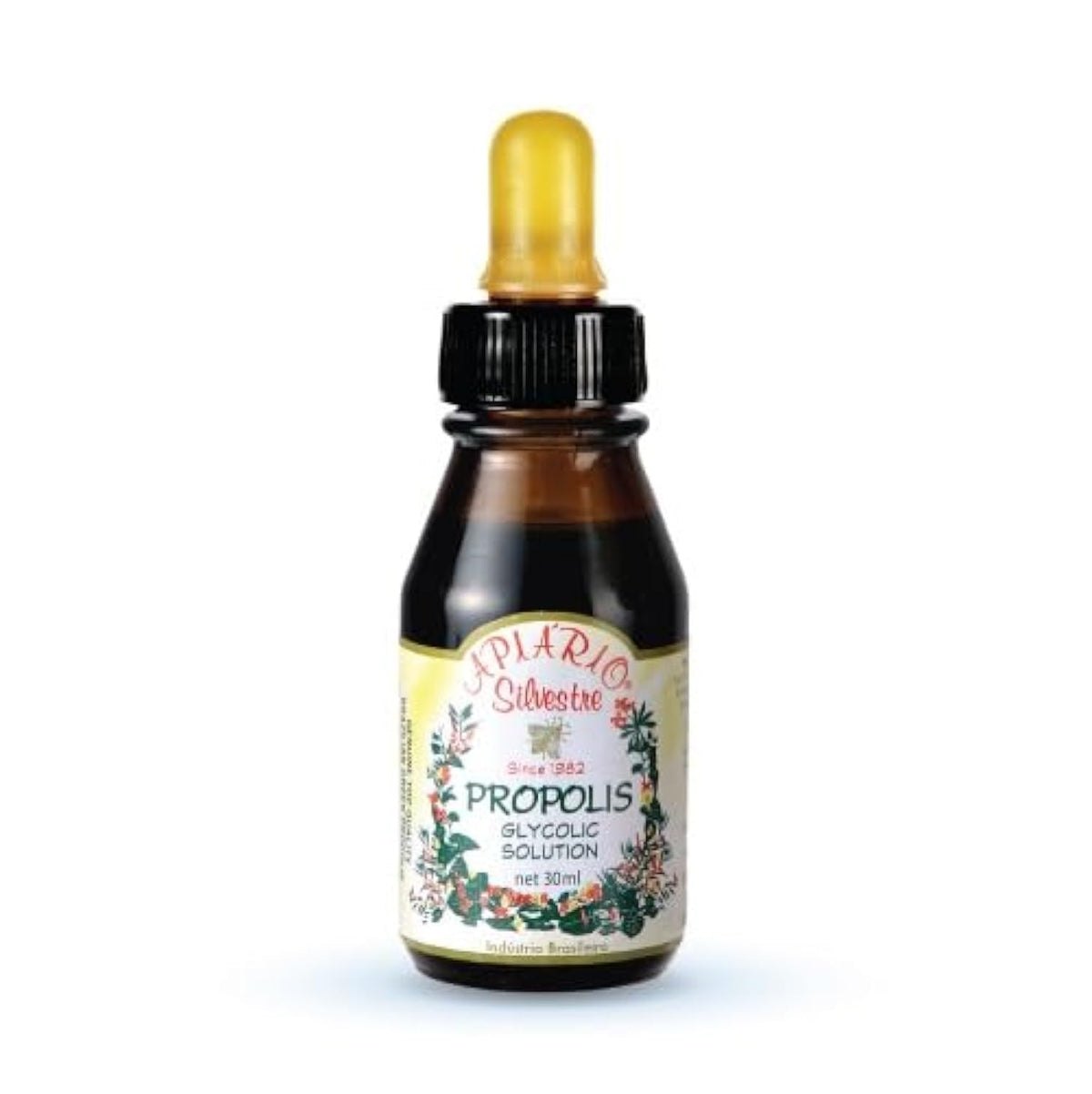 Apiario Silvestre green propolis bottle 30ml view, ready for daily dilution in water.