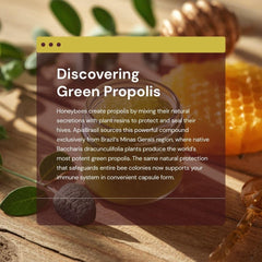 ApisBrasil Green Propolis bottle on kitchen counter, ready for use