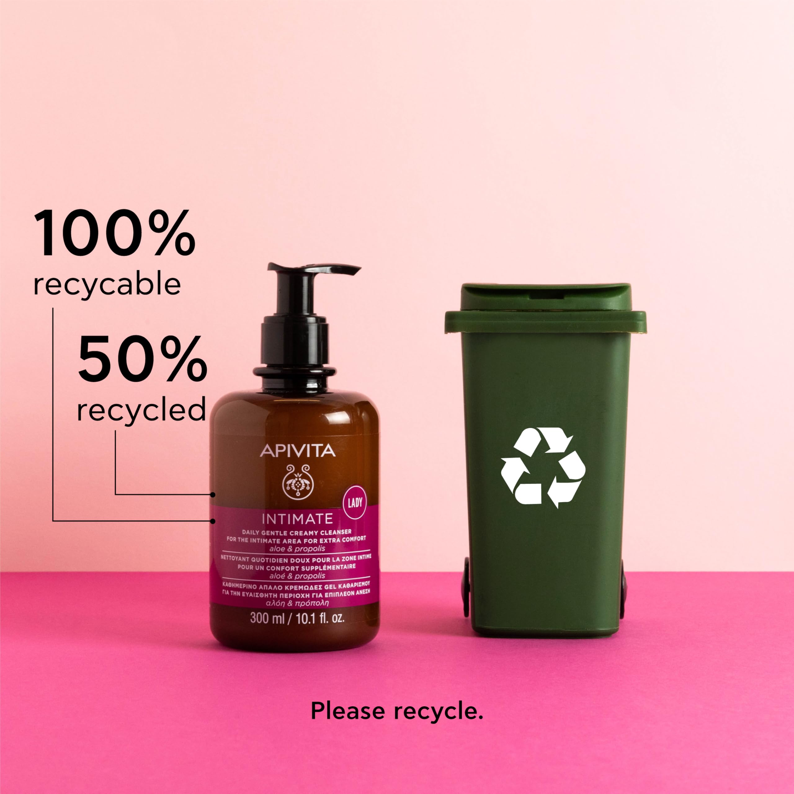 APIVITA Intimate Wash packaging communicates brand quality and care.