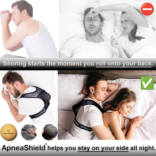 ApneaShield side sleep trainer worn around the torso for comfortable positional support