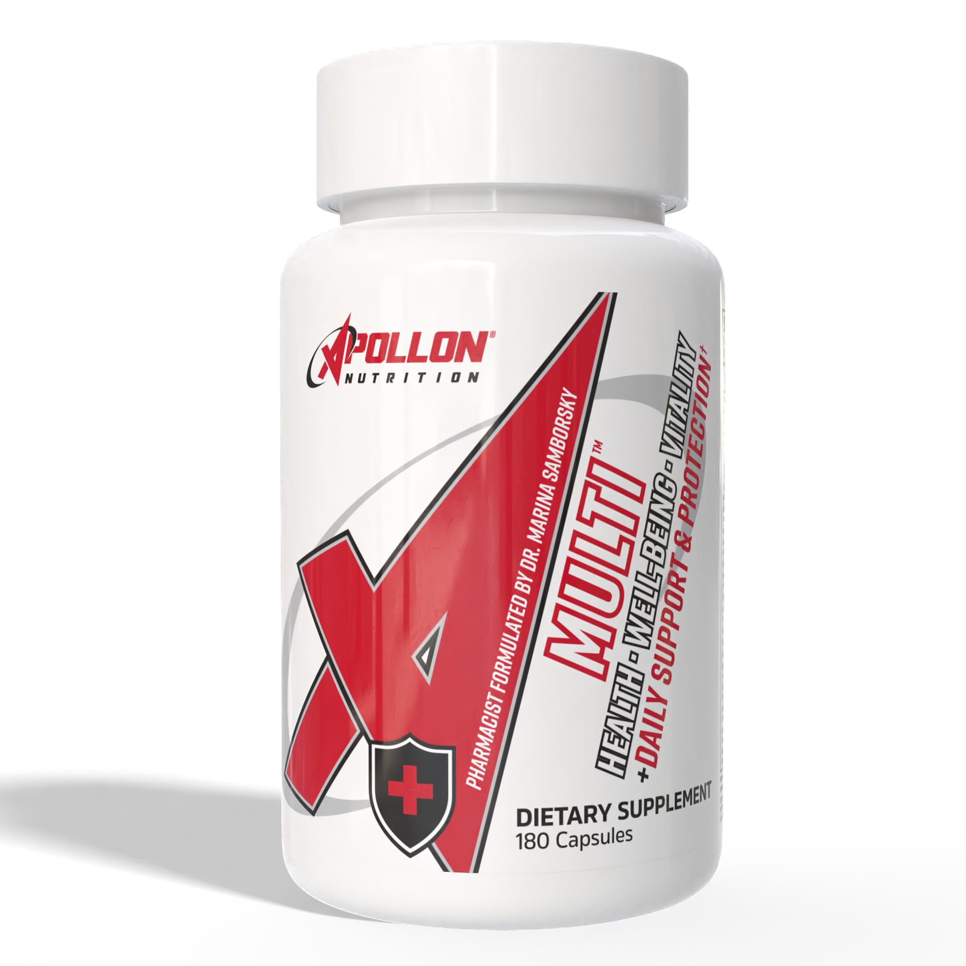Apollon Nutrition Multivitamin bottle front view supports daily foundational nutrition.