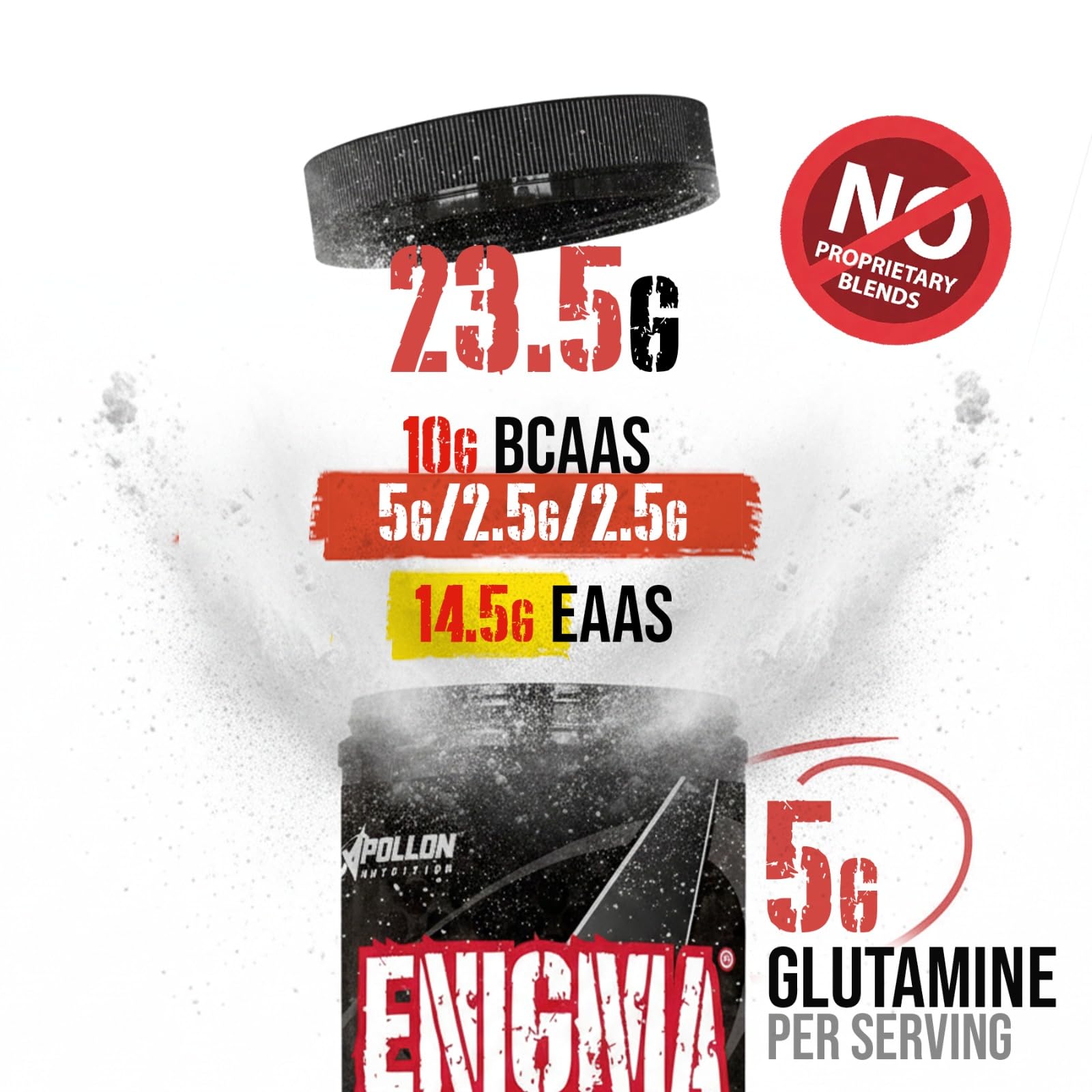 Apollon Enigma Glutamine-Electrolyte matrix supports hydration and immune-friendly recovery.