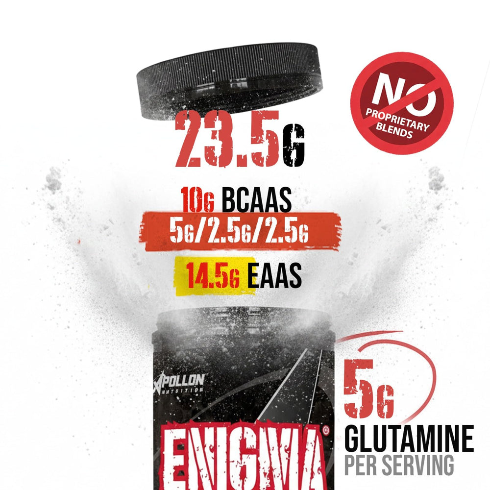 Apollon Enigma Glutamine-Electrolyte matrix supports hydration and immune-friendly recovery.