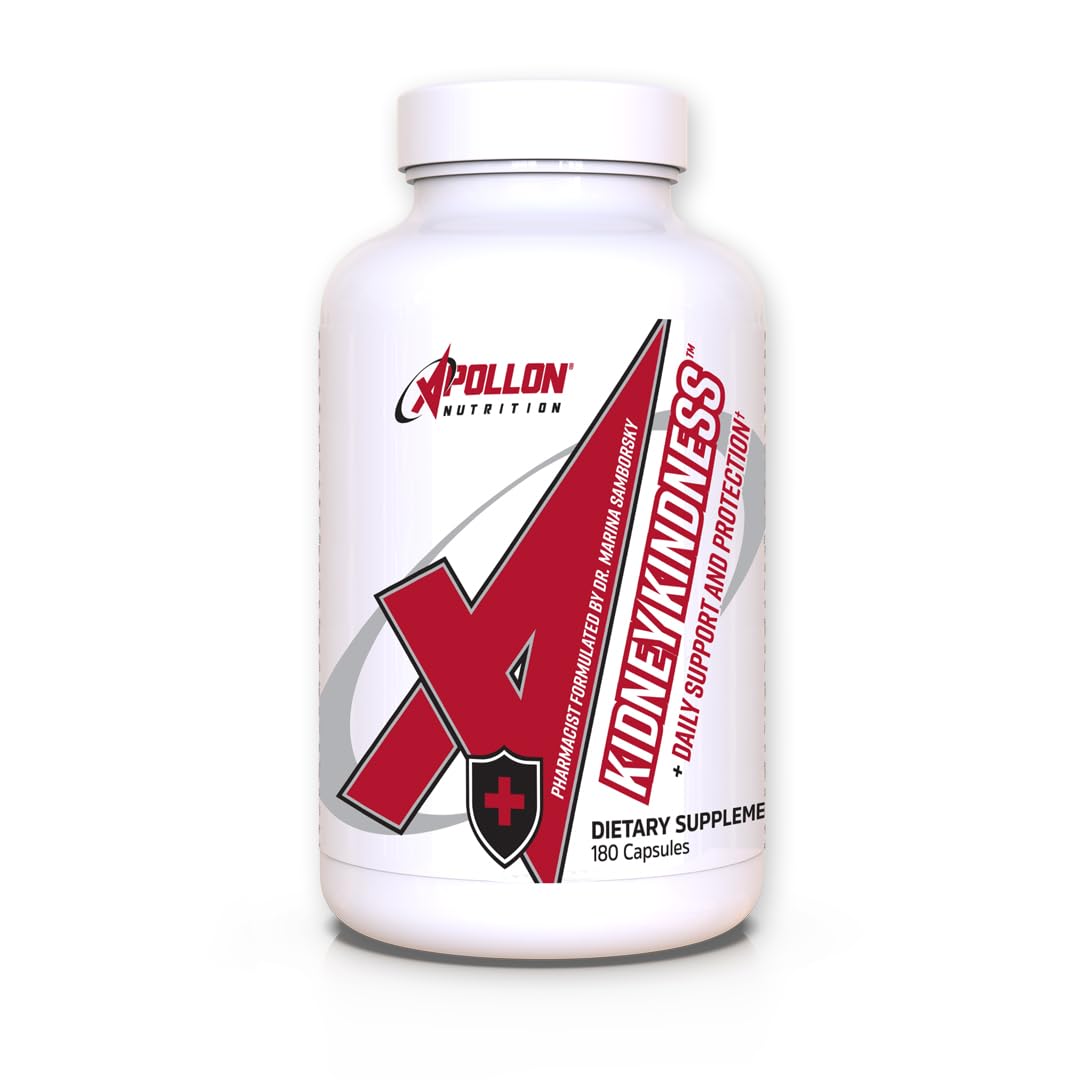 Apollon Nutrition Kidney Kindness bottle with a transparent label for informed daily use