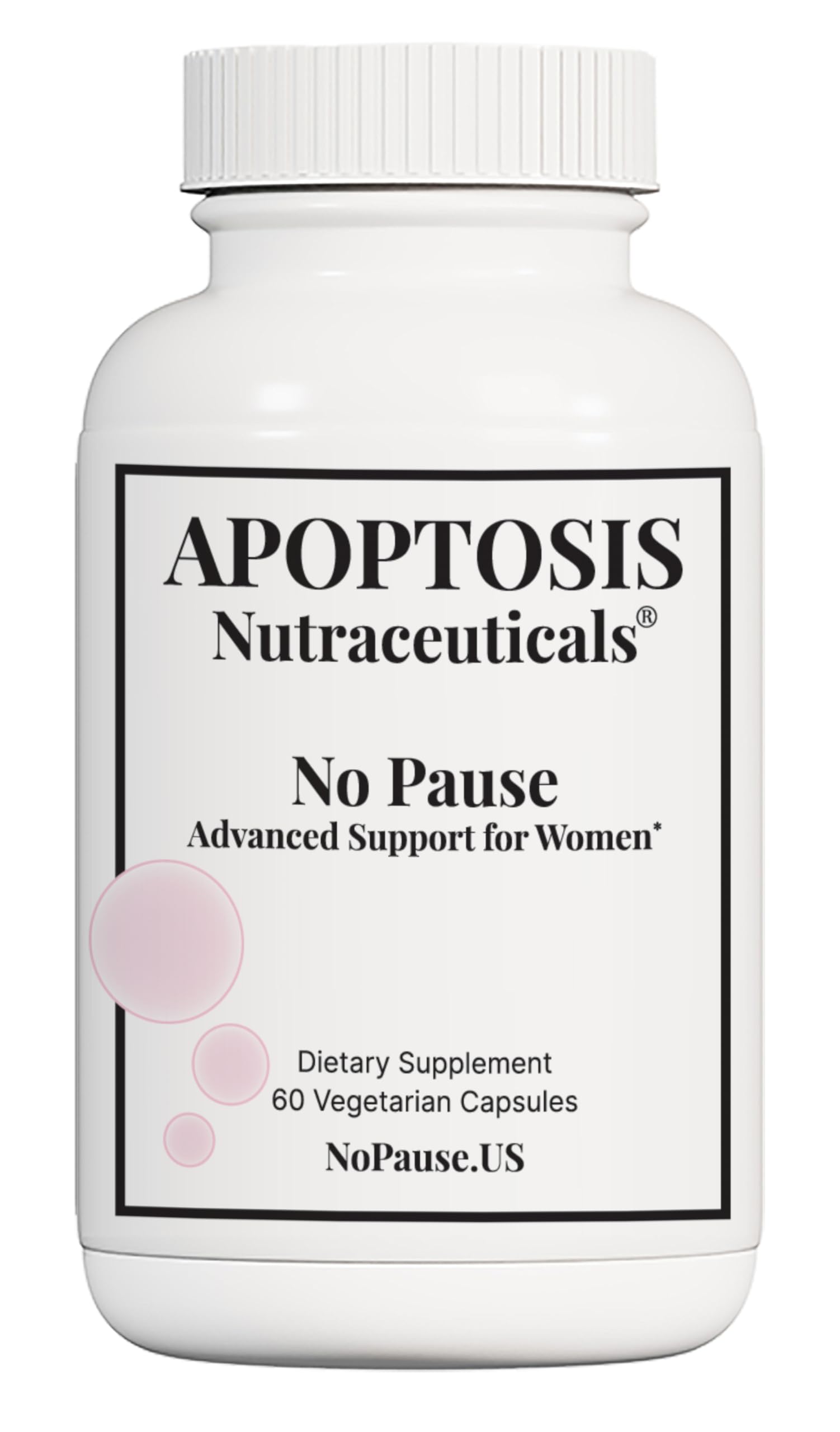 Apoptosis Menopause bottle-front for daily menopause support.