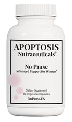 Apoptosis Menopause bottle-front for daily menopause support.