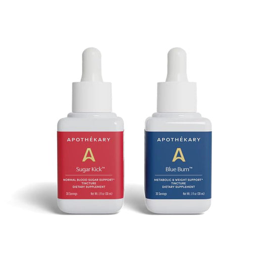 Apothékary Metabolic Duo bottle on display for daily wellness ritual