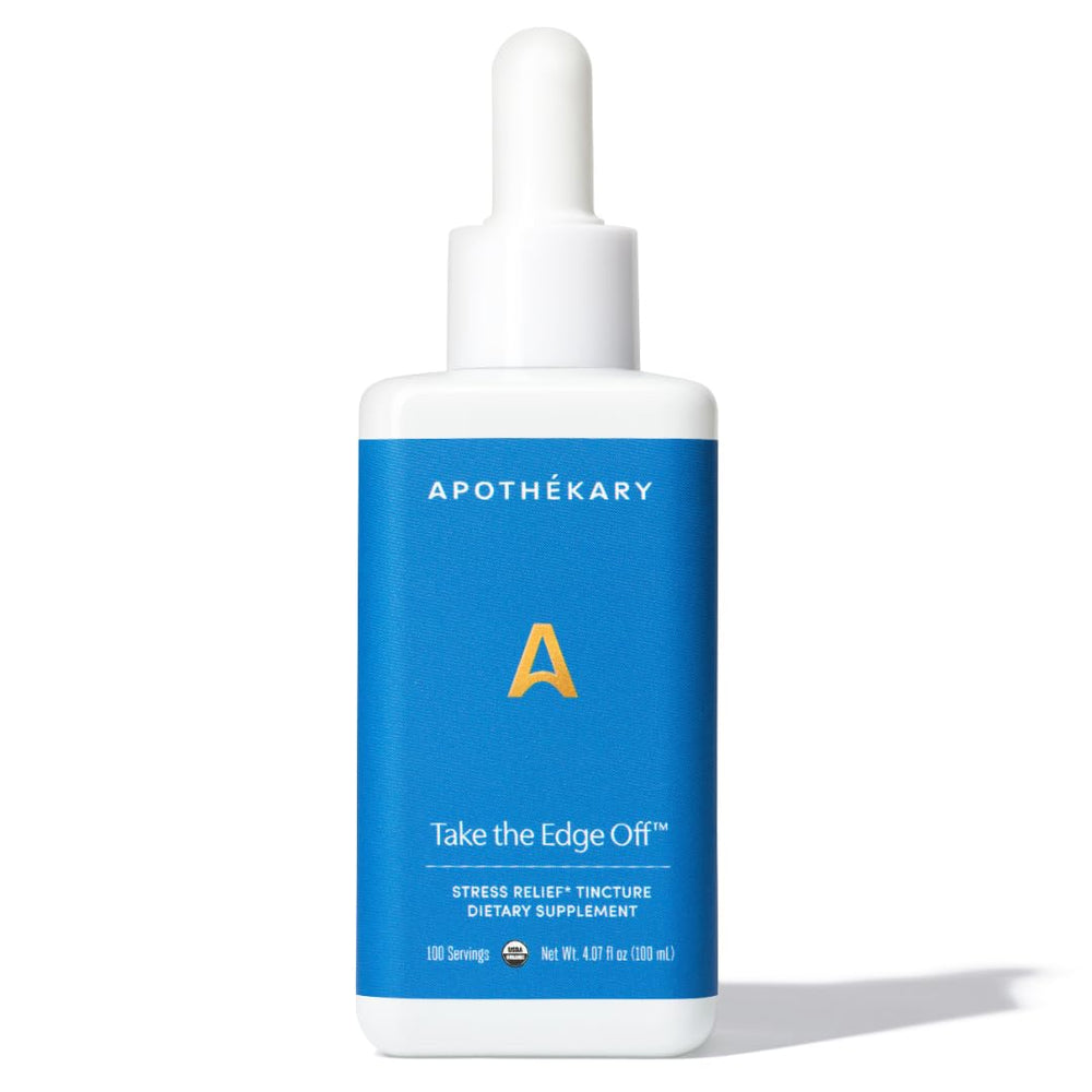 Apothekary Take The Edge Off bottle close-up for calm unwind and natural relaxation