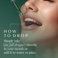 Apothekary Wildest Greens Drops with lemon verbena and peppermint flavor.