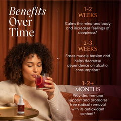 Apothekary Wine Down alcohol-free formula as a calming evening option.