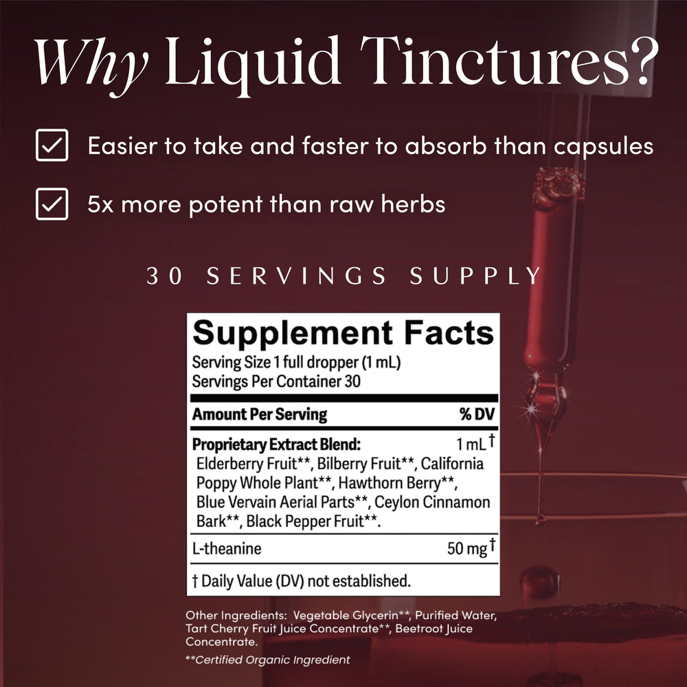 Apothekary Wine Down berry flavor profile evokes a warm, relaxing sip.