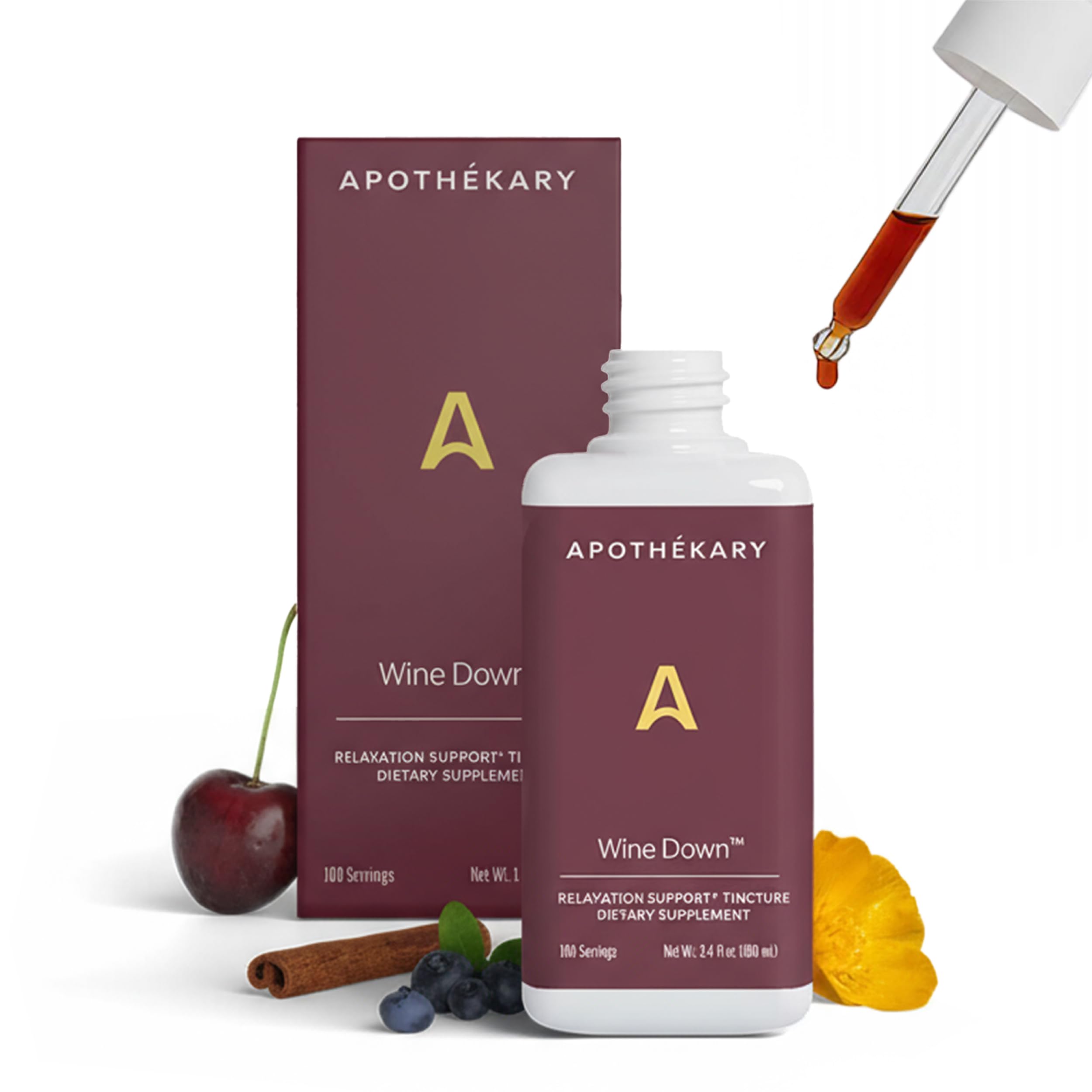 Apothékary Wine Down bottle ready for a calming evening routine.