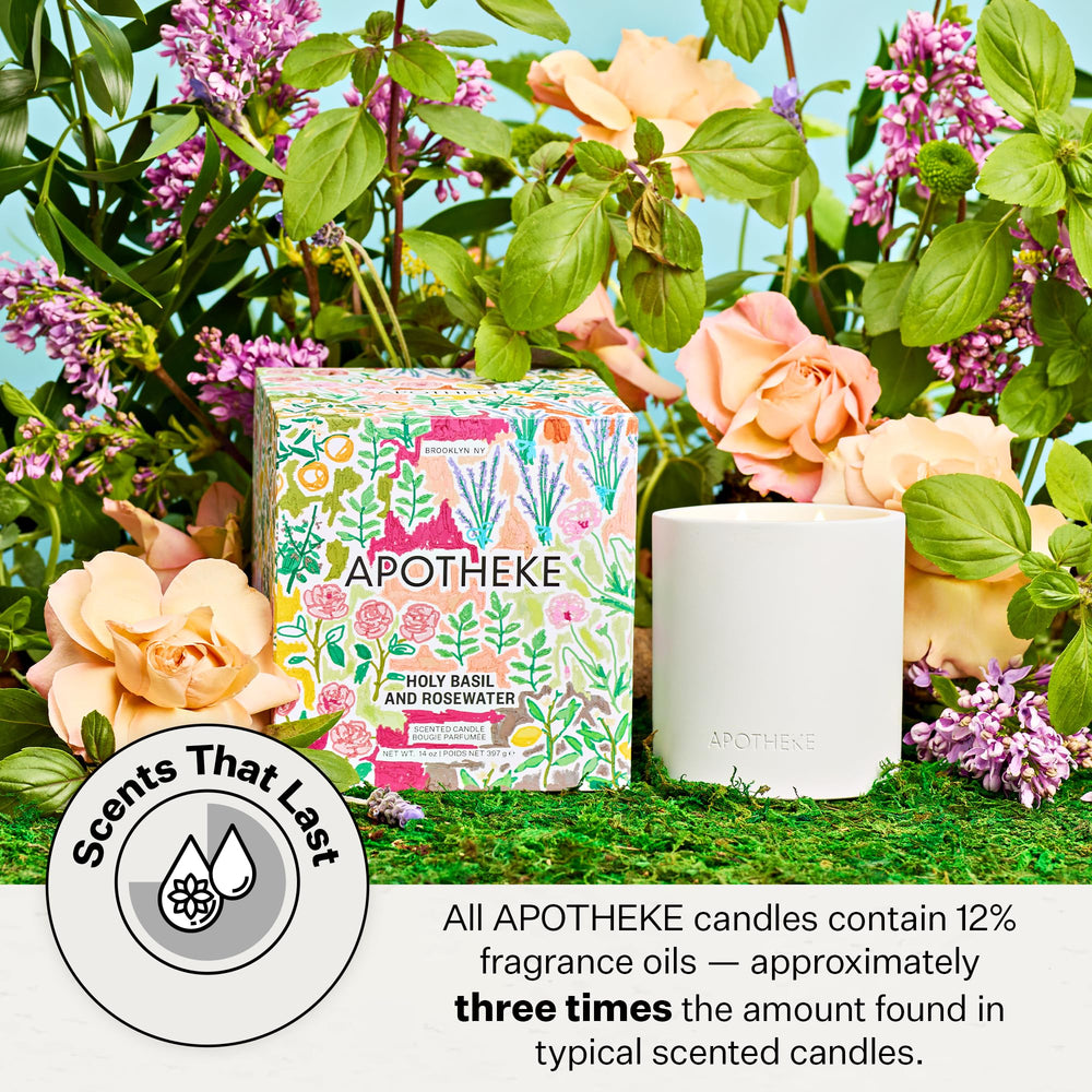 APOTHEKE Brooklyn-made candle label shown, showcasing craft and quality