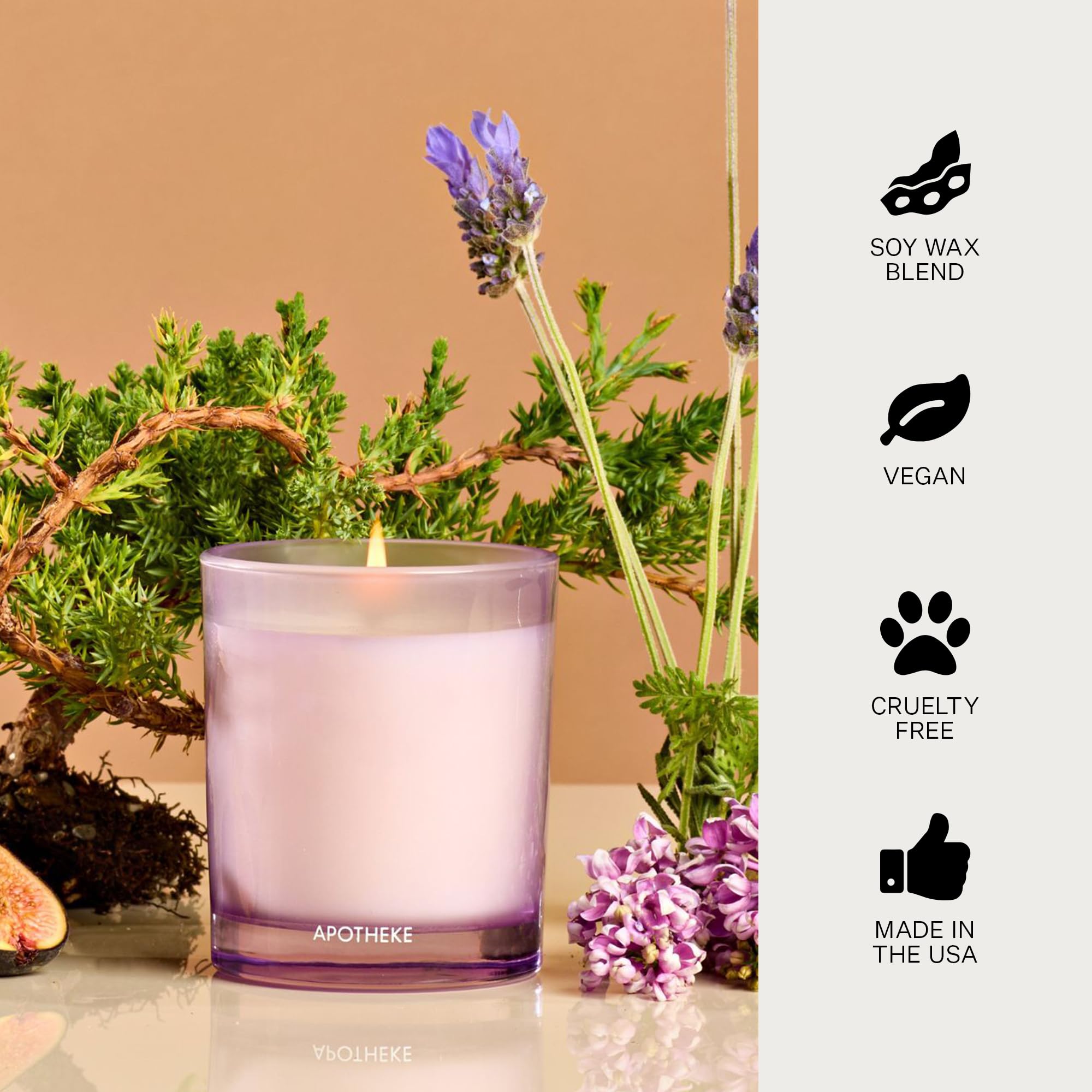 APOTHEKE Brooklyn-made packaging highlights luxury home fragrance.