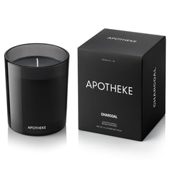 APOTHEKE Charcoal Petite Candle wax pour highlights long-lasting fragrance