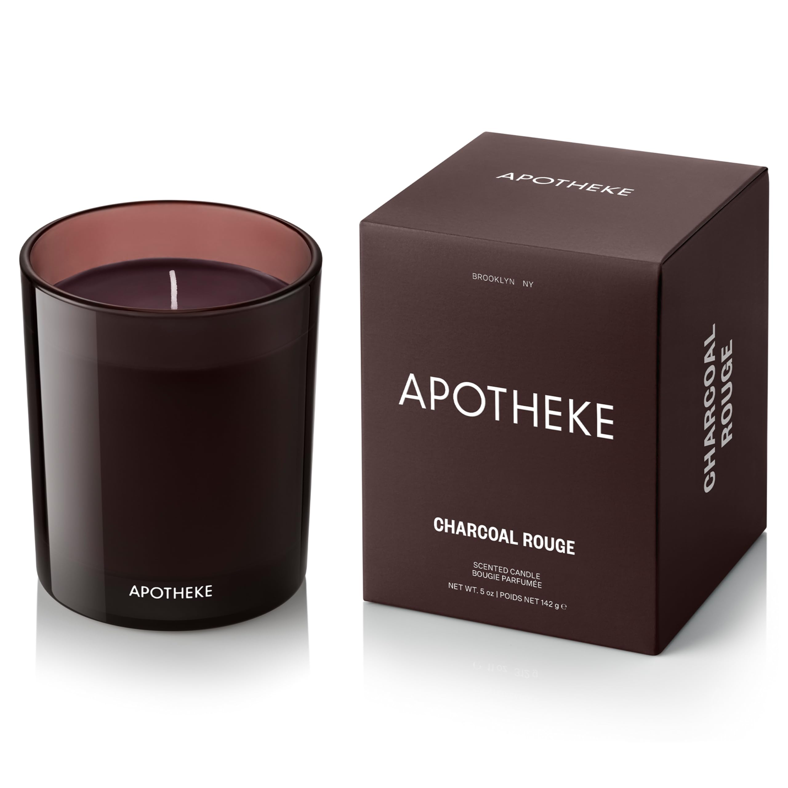APOTHEKE Charcoal Rouge Petite Candle front view for cozy living spaces