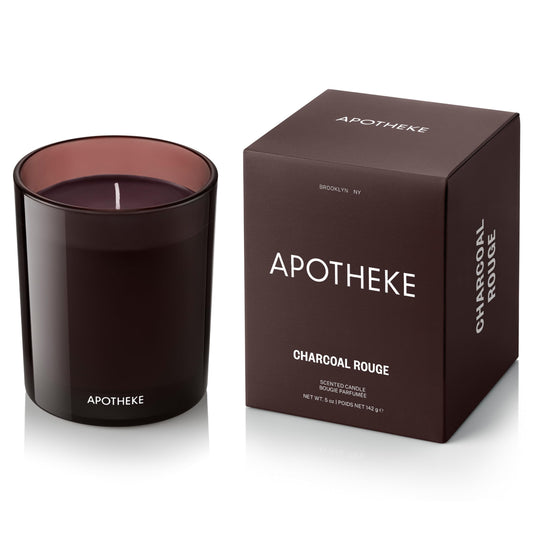 APOTHEKE Charcoal Rouge Petite Candle front view for cozy living spaces