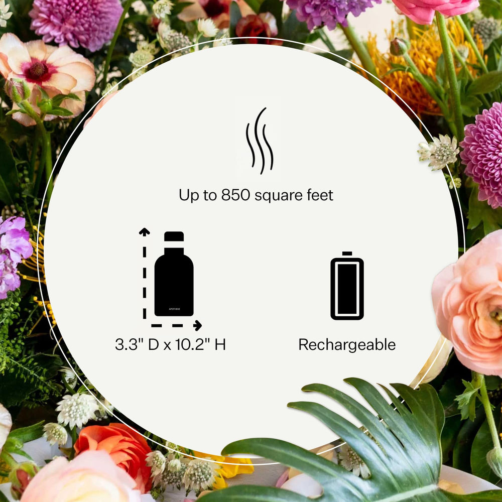 APOTHEKE Charcoal Scent Tower refill in a living room with warm cedarwood scent