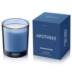 APOTHEKE Earl Grey Bitters petite candle jar for calming home ambiance.