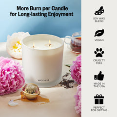 APOTHEKE lemon-bergamot-peony notes create uplifting ambience in any room.