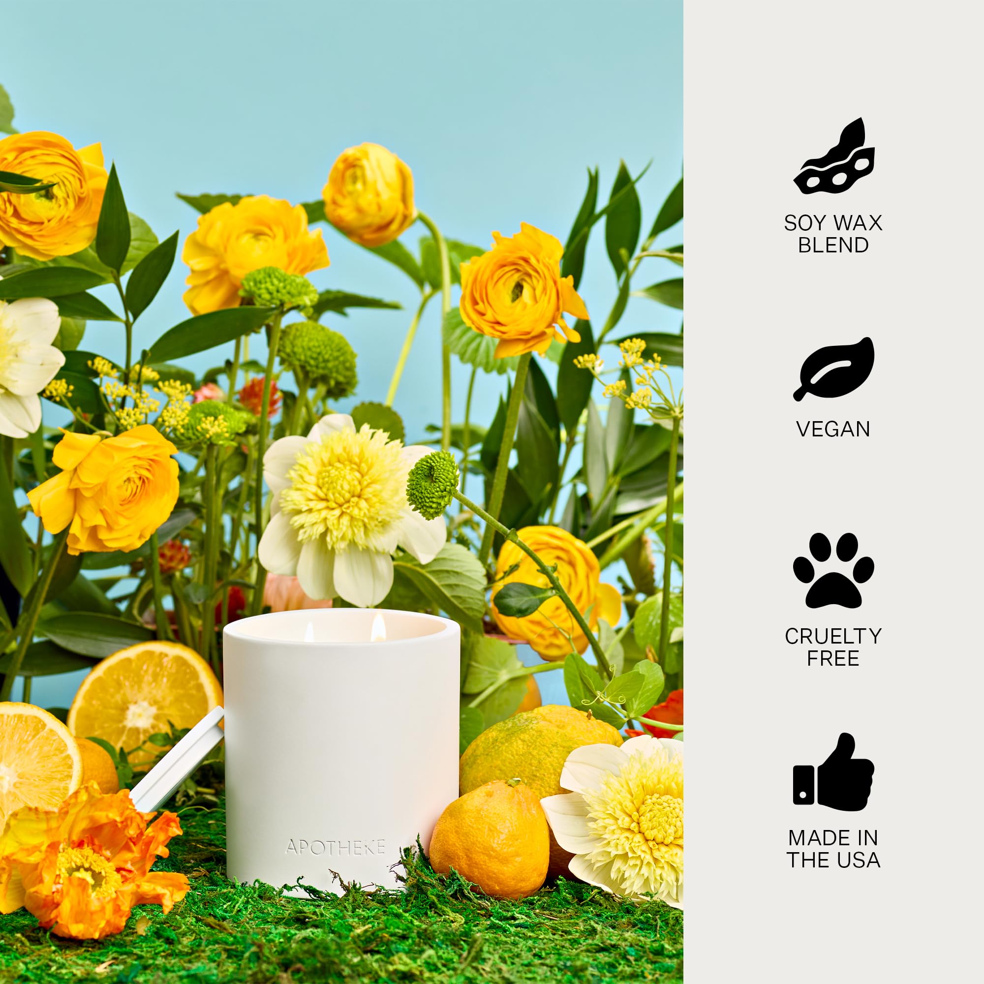 APOTHEKE Neroli Citronella label close-up on luxury packaging.