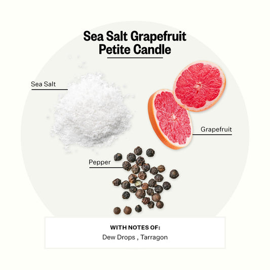 APOTHEKE Sea Salt Grapefruit candle being poured for lasting citrus aroma.
